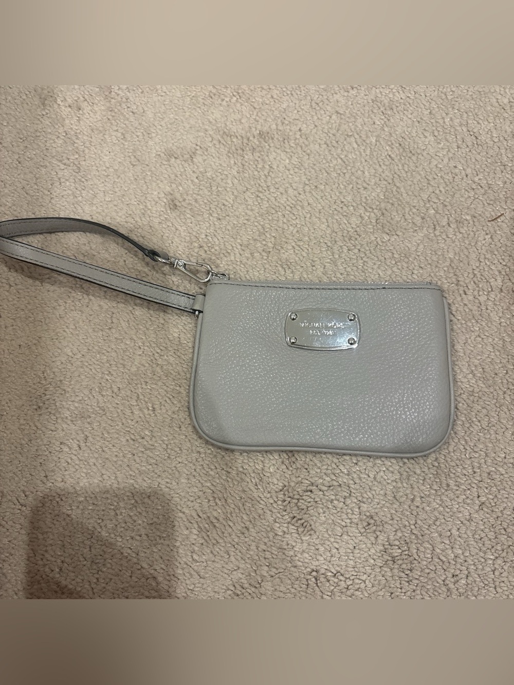 Michael Kors Pebbled Leather Wristlet - Gray